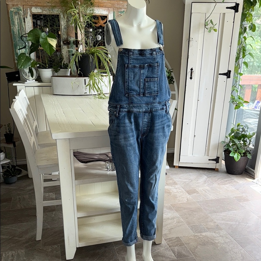 Silver Denim Blue Women's Jean Overalls size 26 EUC